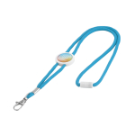 Tour de cou d'entreprise en polyester de 0,5 cm pour doming Cordon couleur cyan image avec logo