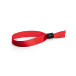 Bracelet en satin doux et brillant avec fermeture de sécurité couleur rouge