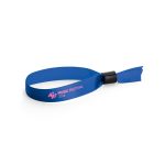 Bracelet en satin doux et brillant avec fermeture de sécurité couleur bleu roi image avec logo