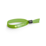 Bracelet en satin doux et brillant avec fermeture de sécurité couleur vert clair image avec logo