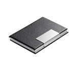 Porte-cartes personnalisé en cuir et en aluminium Business Class couleur noir