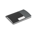 Set porte-cartes et porte-clés en similicuir et en métal Élégance couleur gris première vue