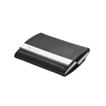 Porte-cartes personnalisés doubles en similicuir et en métal Executive couleur noir image avec logo 4
