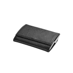 Porte-cartes personnalisés doubles en similicuir et en métal Executive couleur noir quatrième vue