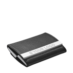 Porte-cartes personnalisés doubles en similicuir et en métal Executive avec zone d'impression