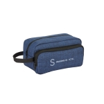 Trousse avec poignée, poche frontale et intérieur doublé Trend couleur bleu image avec logo