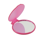 Miroir de maquillage pliant personnalisé pas cher Singleview couleur rose troisième vue