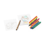 Boîte avec 8 crayons de cire et 8 cartons avec des dessins Colortime couleur marron troisième vue