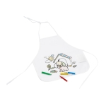 Tablier pour enfant à colorier en non-tissé 80 g/m2 Colorchef couleur blanc