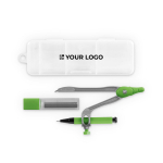 Set d'école avec outil de géométrie compas porte-mine et mines College avec zone d'impression