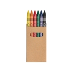 Boîte en carton avec 6 crayons de cire personnalisés Window couleur marron première vue