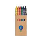 Boîte en carton avec 6 crayons de cire personnalisés Window couleur marron image avec logo 2