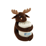 Couverture en polaire avec renne en peluche intégré pour enfants Moose avec zone d'impression