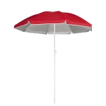 Parasols personnalisés avec intérieur argenté et housse Duocolor couleur rouge