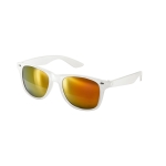 Lunettes de soleil verres miroir colorés et monture blanche Bayside couleur orange