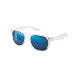 Lunettes de soleil verres miroir colorés et monture blanche Bayside couleur bleu ciel