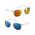 Lunettes de soleil verres miroir colorés et monture blanche Bayside diverses couleurs