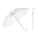 Parapluie transparent personnalisé avec logo sur le manche Ø100 Blanc diverses couleurs