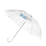 Parapluie transparent personnalisé avec logo sur le manche Ø100 Blanc avec zone d'impression