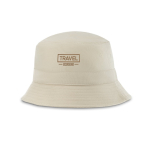 Bob en toile en coton et polyester 220 g/m² couleur beige image avec logo