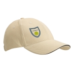 Casquette personnalisée en coton peigné à boucle en métal Cottonclub couleur beige image avec logo