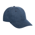 Casquette en denim et polyester avec logo brodé ou imprimé Jeans couleur bleu