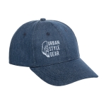 Casquette en denim et polyester avec logo brodé ou imprimé Jeans couleur bleu image avec logo