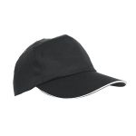 Casquette style sandwich polyester fermeture lacet et trous d'aération couleur noir