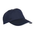 Casquette style sandwich polyester fermeture lacet et trous d'aération couleur bleu
