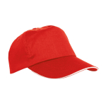 Casquette style sandwich polyester fermeture lacet et trous d'aération couleur rouge