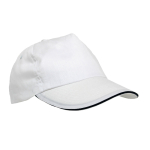 Casquette style sandwich polyester fermeture lacet et trous d'aération couleur blanc