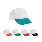 Casquette promotionnelle bicolore en polyester avec velcro Visor avec zone d'impression