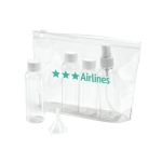Trousse de toilette hermétique en PVC avec flacons Frequentflyer couleur transparent image avec logo