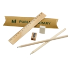Set d'écriture personnalisé livré dans un étui en carton College couleur naturel image avec logo