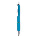 Stylo publicitaire avec finition antidérapante Encre Bleue Colors couleur turquoise deuxième vue