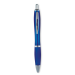 Stylo publicitaire avec finition antidérapante Encre Bleue Colors couleur bleu transparent