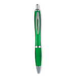 Stylo publicitaire avec finition antidérapante Encre Bleue Colors couleur vert transparent