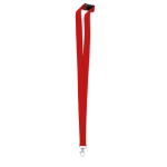 Lanyard 2 cm personnalisé avec fermoir de sécurité BasicStyle Plus couleur rouge
