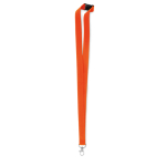 Lanyard 2 cm personnalisé avec fermoir de sécurité BasicStyle Plus couleur orange
