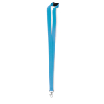 Lanyard 2 cm personnalisé avec fermoir de sécurité BasicStyle Plus couleur cyan