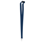 Lanyard 2 cm personnalisé avec fermoir de sécurité BasicStyle Plus couleur bleu marine