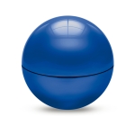 Baume à lèvres avec logo dans boîte ovale colorée SPF 15 UV Lipball couleur bleu deuxième vue