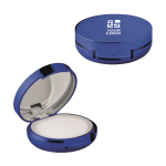 Stick à lèvre avec miroir et boîte métallique SPF 15 UV Reflection couleur bleu vue avec zone d'impression