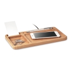 Base de recharge sans fil en bois idéale pour le rangement du bureau couleur bois cinquième vue