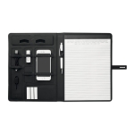 Portfolio avec chargeur, bloc-notes et plaque à personnaliser A4 Tech couleur noir quatrième vue