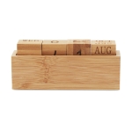Calendrier en bois de bambou perpétuel pour bureau Bamboo couleur bois deuxième vue