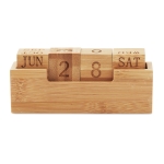 Calendrier en bois de bambou perpétuel pour bureau Bamboo couleur bois troisième vue
