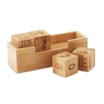 Calendrier en bois de bambou perpétuel pour bureau Bamboo couleur bois quatrième vue