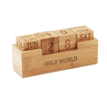 Calendrier en bois de bambou perpétuel pour bureau Bamboo couleur bois vue principale