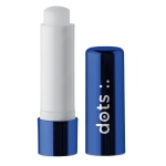 Stick à lèvres publicitaire emballage avec effet métal SPF 15 UVStick couleur bleu vue principale